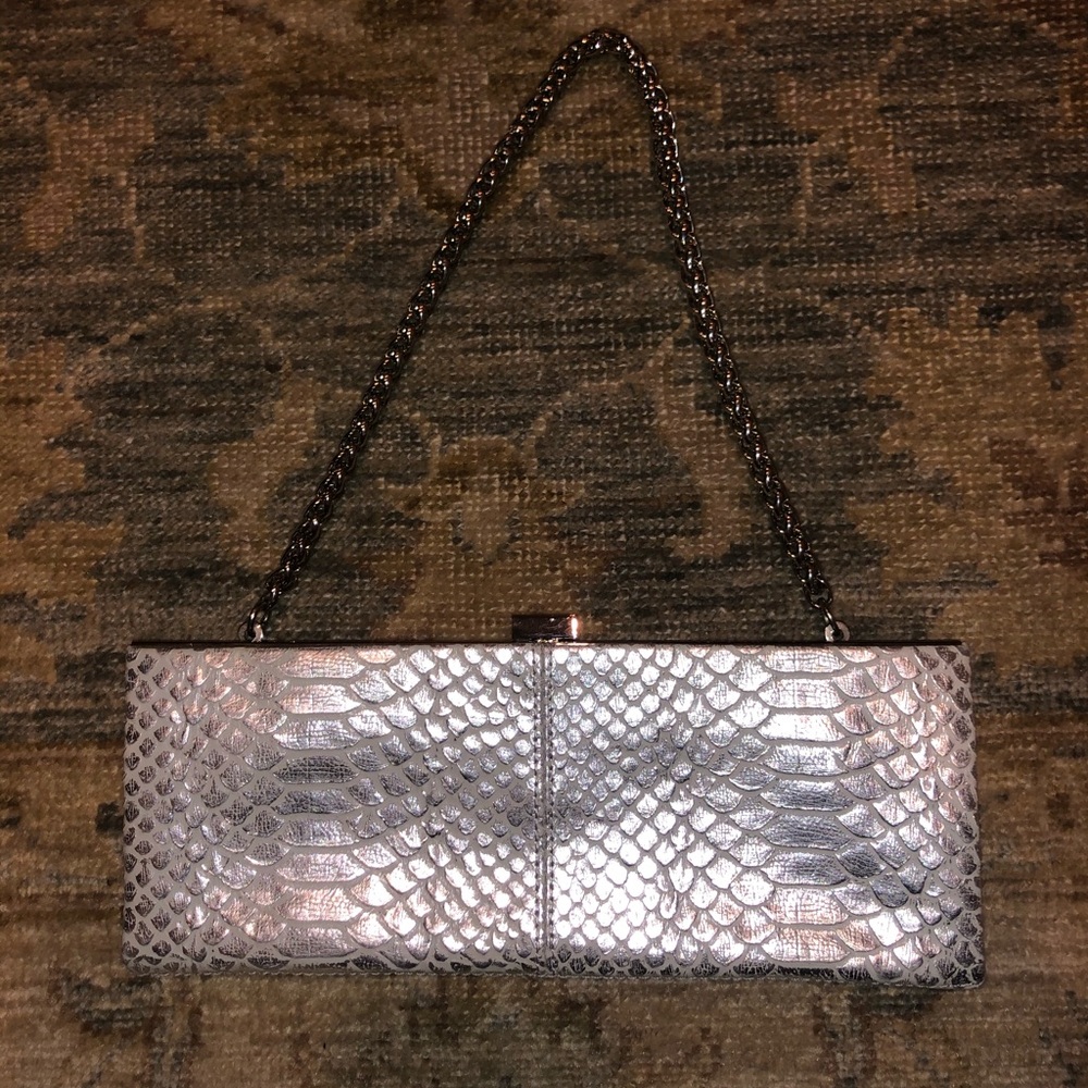 cute silver clutch
